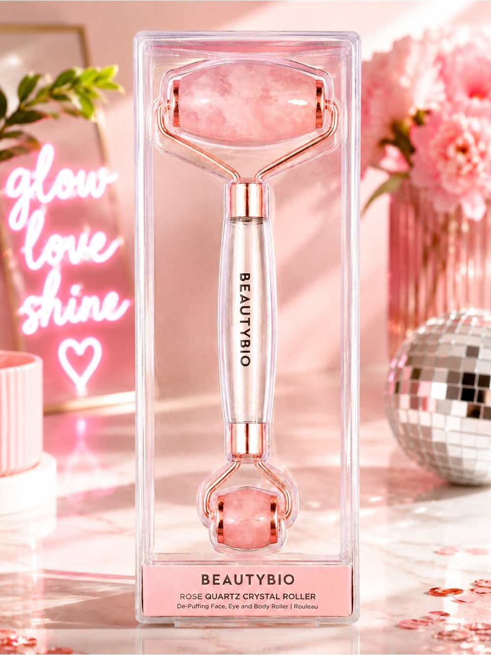 BEAUTYBIO Rose Quartz Crystal Facial Roller